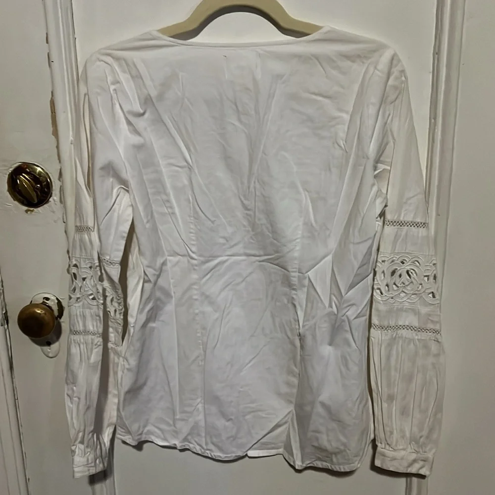 Vintage Western Shirt lace peasant sleeve  cottage boho fairy top
